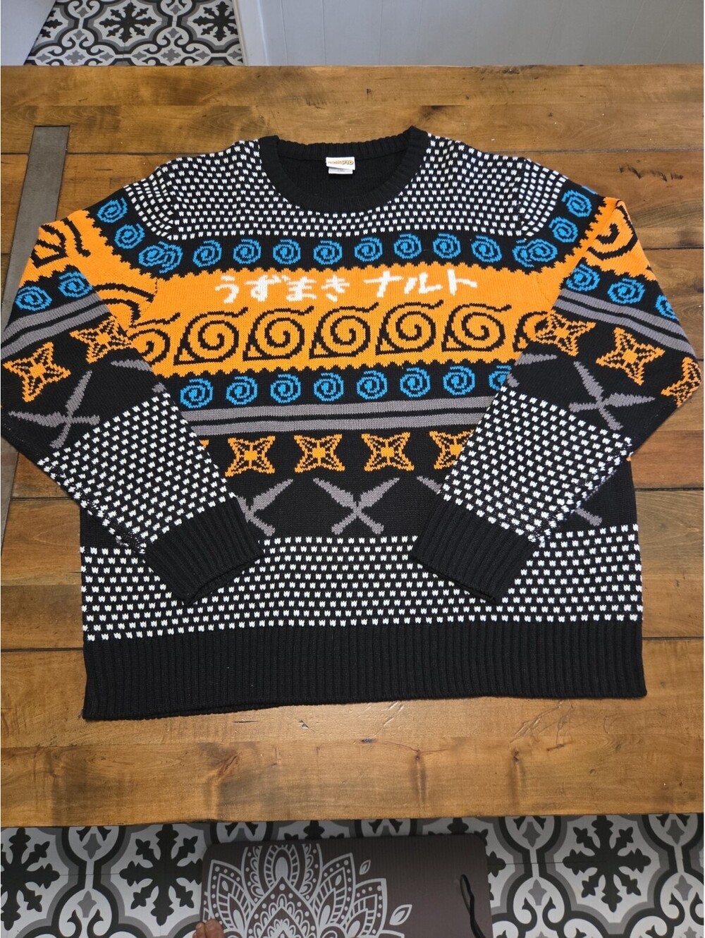 Bioworld Naruto Shippuden Knit Ugly Christmas Sweater Men's Size 2XL Black